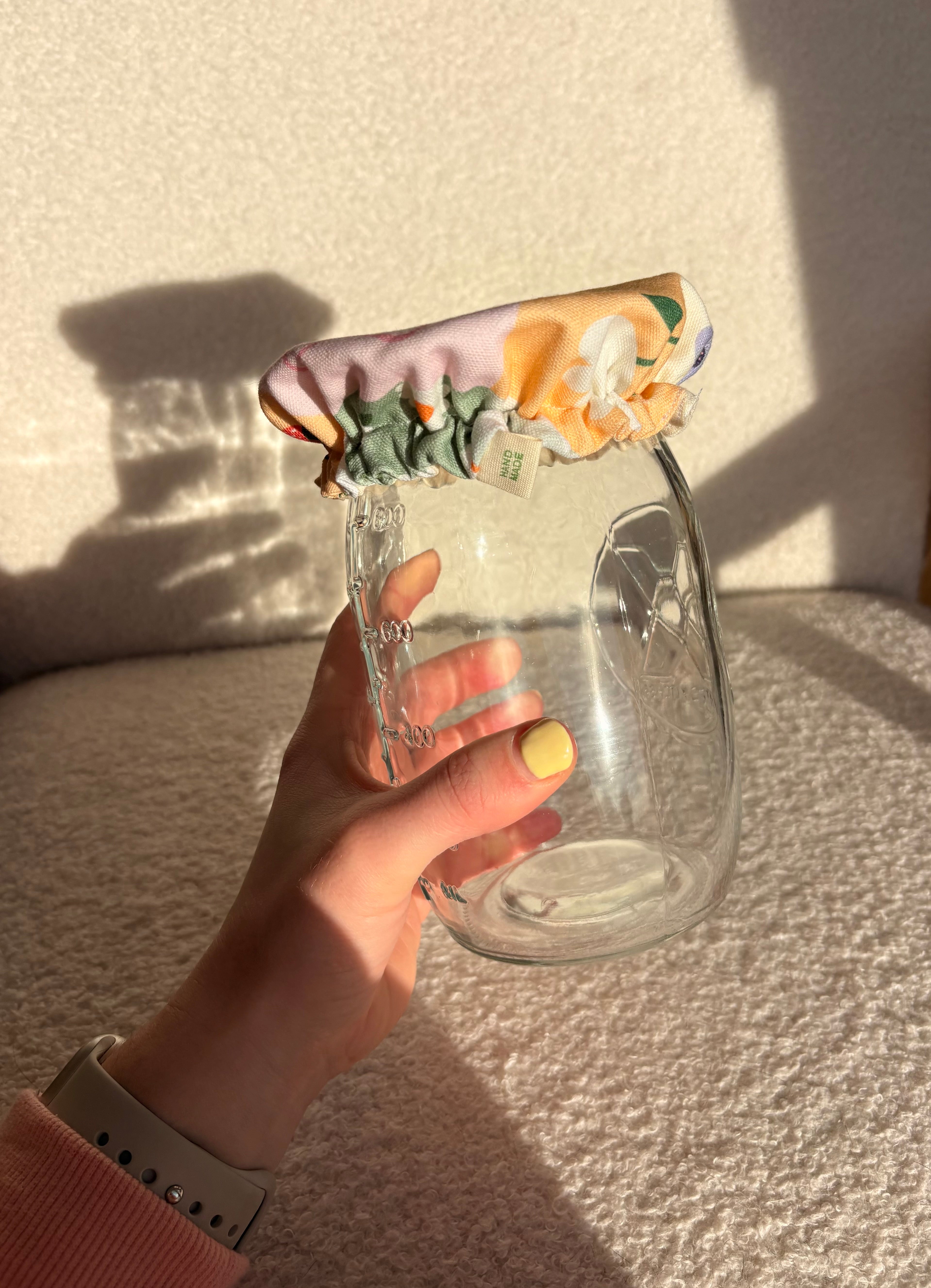 Flower Patch Reusable Jar Cover